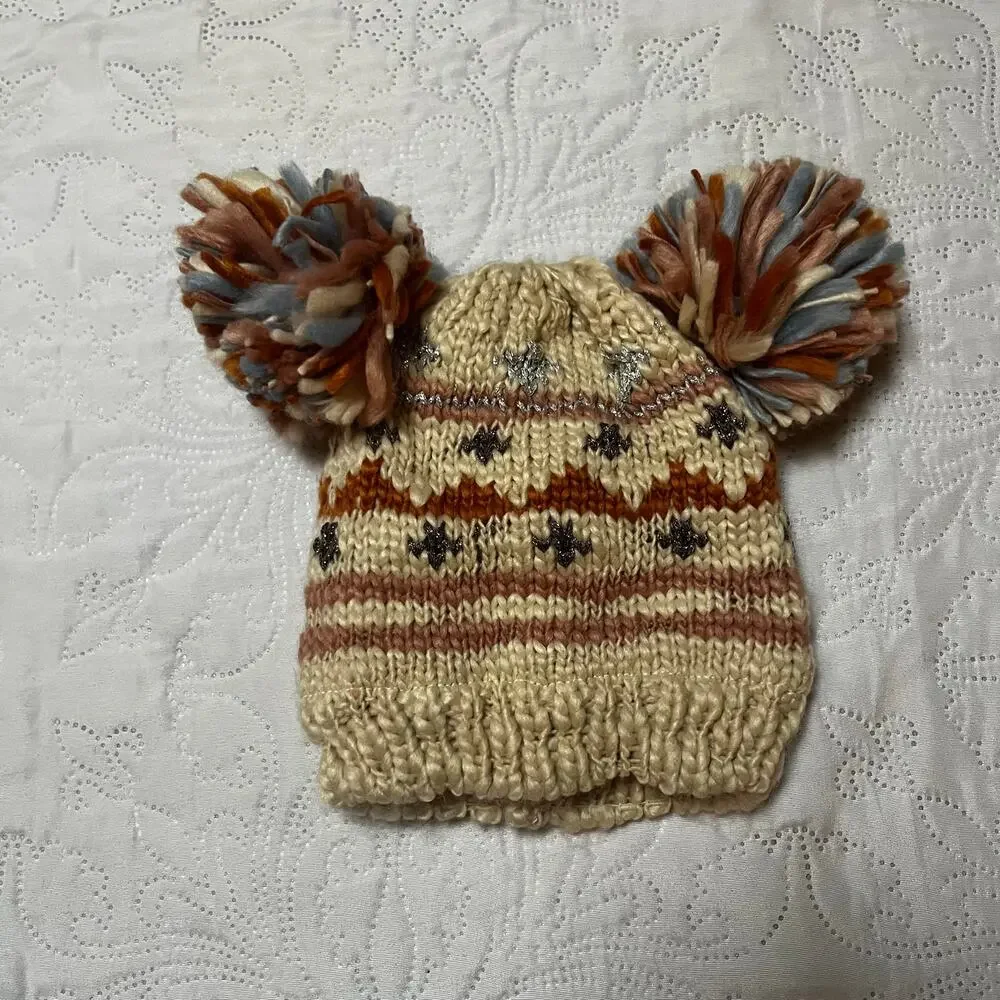NWT Adele Double Pom Beanie Hat Size S